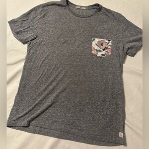 Marine Layer Gray Floral Pocket Men's Shirt EUC